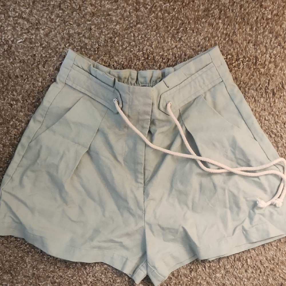 High Waist Mint Green Women's Shorts